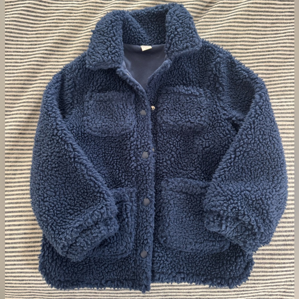 Crewcuts Cozy Navy Blue Sherpa Jacket